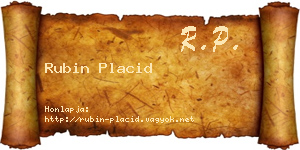 Rubin Placid névjegykártya